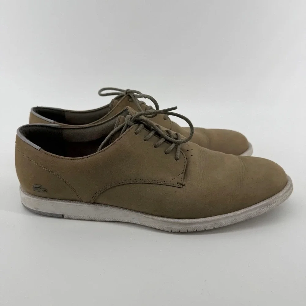 Lacoste Laccord 117 1 CAM Oxford Mens 10 Leather Tan Solid 7-33CAM10051X5